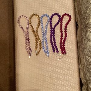 5 crystal bead 20 inch necklaces